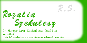 rozalia szekulesz business card