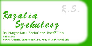 rozalia szekulesz business card